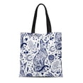 thumbnail image 1 of ASHLEIGH Canvas Tote Bag Vintage Traditional Tattoo Flash Magic Inked Cat Doodle Pattern Reusable Shoulder Grocery Shopping Bags Handbag, 1 of 1