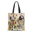 thumbnail image 1 of ASHLEIGH Canvas Tote Bag Wassily Transverse Line Wassilyevich Kandinsky Geometric Abstract Splatter Chaos Reusable Handbag Shoulder Grocery Shopping Bags, 1 of 1