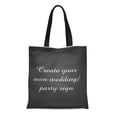 thumbnail image 1 of ASHLEIGH Canvas Tote Bag Wedding Create Your Own Chalkboard Sign Custom Use Words Reusable Handbag Shoulder Grocery Shopping Bags, 1 of 3