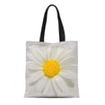 thumbnail image 1 of ASHLEIGH Canvas Tote Bag Yellow Daisies White Marguerite Daisy Chrysanthemum Floral Mum Botanical Reusable Handbag Shoulder Grocery Shopping Bags, 1 of 1