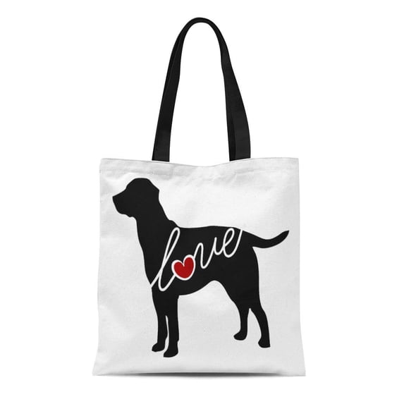 ASHLEIGH Canvas Tote Bag Yellow Labrador Lab Love Brown Chocolate Black Dog Pet Reusable Handbag Shoulder Grocery Shopping Bags