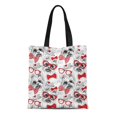thumbnail image 1 of ASHLEIGH Canvas Tote Bag Yorkie of Dog York Bows Glasses Tie Yorkshire Puppy Durable Reusable Shopping Shoulder Grocery Bag, 1 of 1