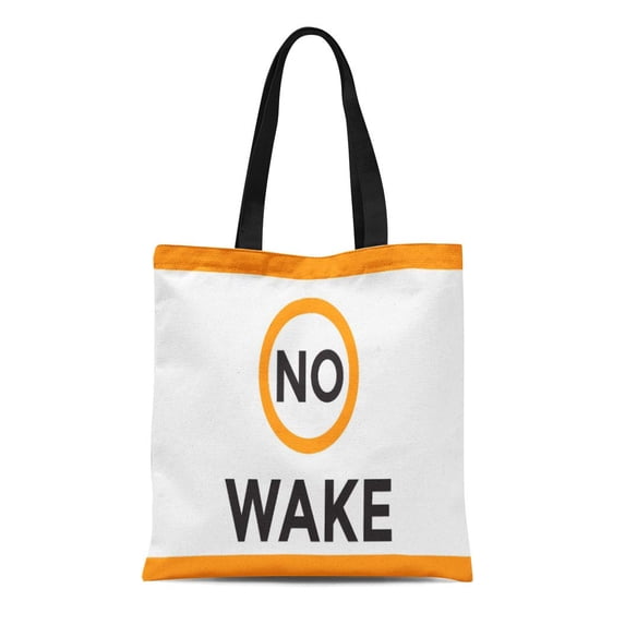 ASHLEIGH Canvas Tote Bag Zone No Wake Buoy Boating Cabin Lake House Nautical Reusable Handbag Shoulder Grocery Shopping Bags