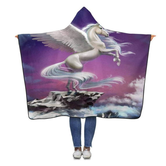 ASHLEIGH Cool Unicorn Throw Hooded Blanket 56x80 inches Adults Girls Boys Wearable Blankets