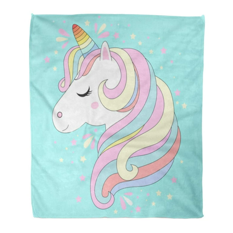 Baby Blanket Unicorn Head Blanket ASHLEIGH Flannel Throw Blanket