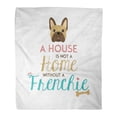 thumbnail image 1 of ASHLEIGH Flannel Throw Blanket Black Adorable French Bulldog Typographic in Vintage White Soft for Bed Sofa and Couch 50x60 Inches, 1 of 1