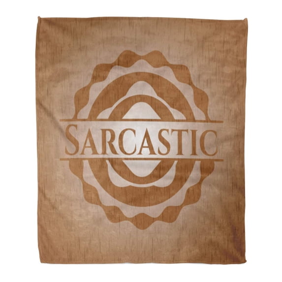 ASHLEIGH Flannel Throw Blanket Brown Aging Sarcastic Wooden Emblem Armour Awesome Carpentry Content Soft for Bed Sofa and Couch 58x80 Inches