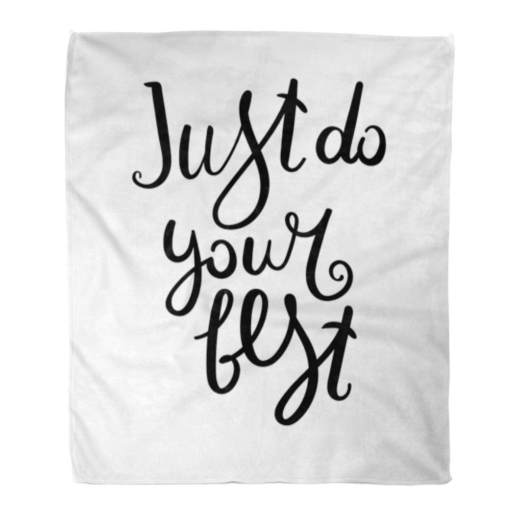 ASHLEIGH Flannel Throw Blanket Brush Just Do Your Best Lettering Phrase
