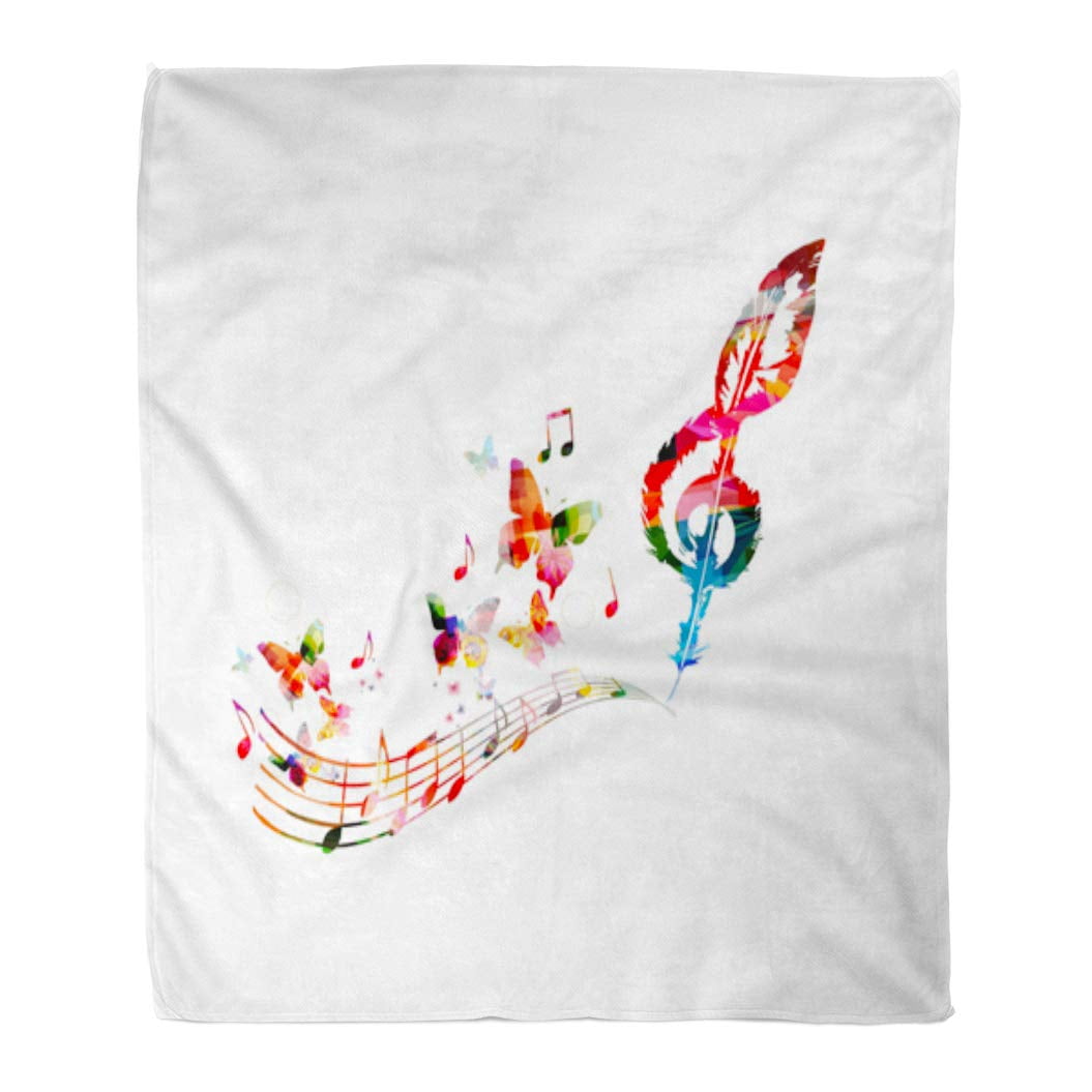 Colorful Music Note Pattern Print Hooded Blanket main image 0