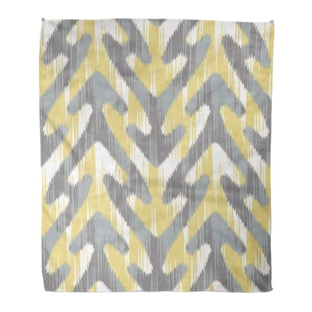 ASHLEIGH Flannel Throw Blanket Geometric Tree Arrow Saddle Ikat Pattern Abstract Graphic Interlocking Soft for Bed Sofa and Couch 58x80 Inches