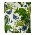 thumbnail image 1 of ASHLEIGH Flannel Throw Blanket Green Butterfly Tropical Summer Pattern Butterflies Tree Botanical Brazil Soft for Bed Sofa and Couch 50x60 Inches, 1 of 1