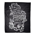 thumbnail image 1 of ASHLEIGH Flannel Throw Blanket Juliet Chalk Skull Roses and Quote Shakespeare Lettering Romeo Soft for Bed Sofa and Couch 58x80 Inches, 1 of 1