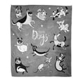 thumbnail image 1 of ASHLEIGH Flannel Throw Blanket Playing Dogs Funny Lap Happy Pug Mongrels Breeds Soft for Bed Sofa and Couch 50x60 Inches, 1 of 1