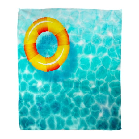 ASHLEIGH Flannel Throw Blanket Sea Blue Pool Water Ripple Rubber Ring on 10 Soft for Bed Sofa and Couch 50x60 Inches