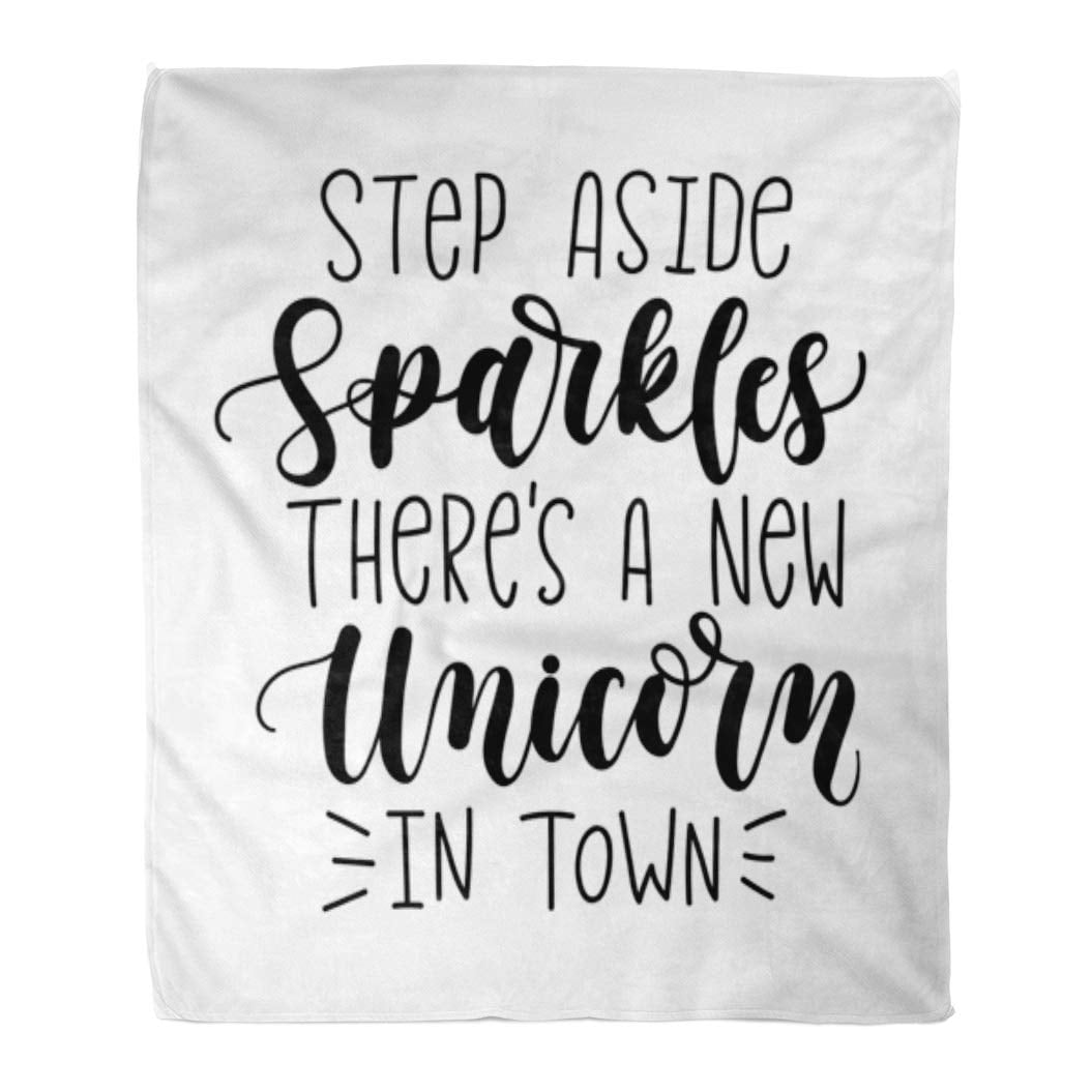 ASHLEIGH Flannel Throw Blanket Step Aside Sparkles There New Unicorn in