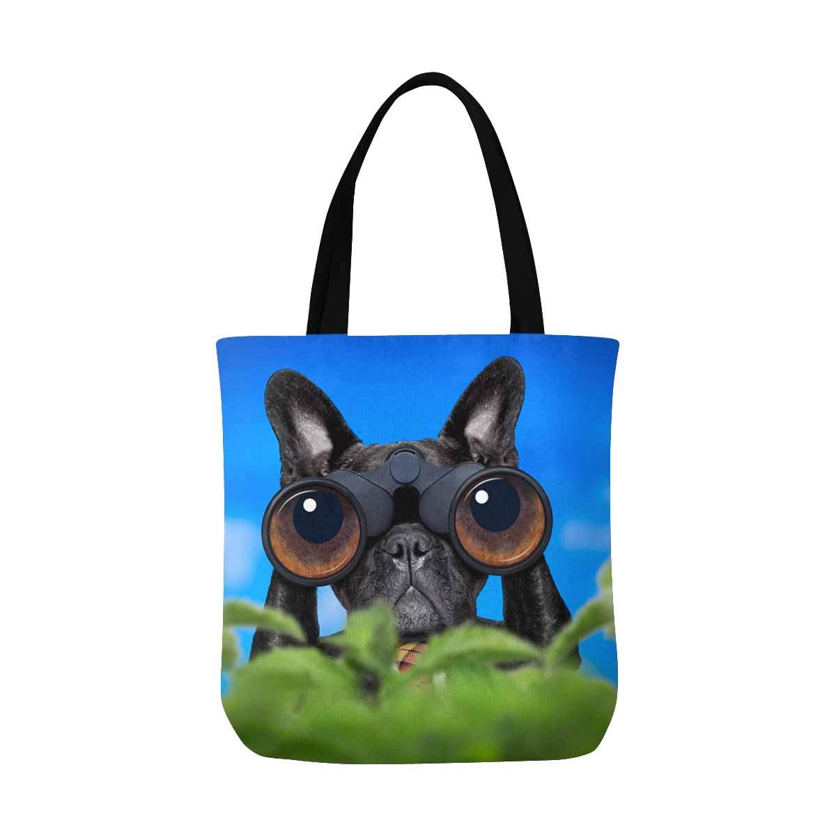 French Bulldog Beach Tote Bag - Natural Canvas, Reusable Shopping Bag, 2 Sizes, Durable & Washable - View #5