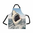 thumbnail image 1 of ASHLEIGH Great White Shark Adjustable Bib Apron for Women Men Girls Chef with Pockets Novelty Kitchen Apron for Cooking Baking Gardening Pet Grooming Cleaning, 1 of 1