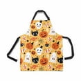 thumbnail image 1 of ASHLEIGH Halloween Holiday Seamless Pumpkin Ghost Cat Skull Apron for Women Men Girls Chef with Pockets Adjustable Bib Kitchen Cook Apron for Cooking Baking Gardening Pet Grooming Cleaning, 1 of 1