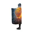 thumbnail image 1 of ASHLEIGH Hooded Blanket Basketball On Fire Wearable Blanket Comfotable Hooded Throw Wrap Robe 40x50 Inch, 1 of 3