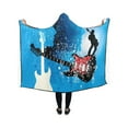 thumbnail image 1 of ASHLEIGH Hooded Blanket Guitar with Music Notes Wearable Blanket 40x50 Inch Hooded Throw Wrap Cloak Soft Robe, 1 of 3