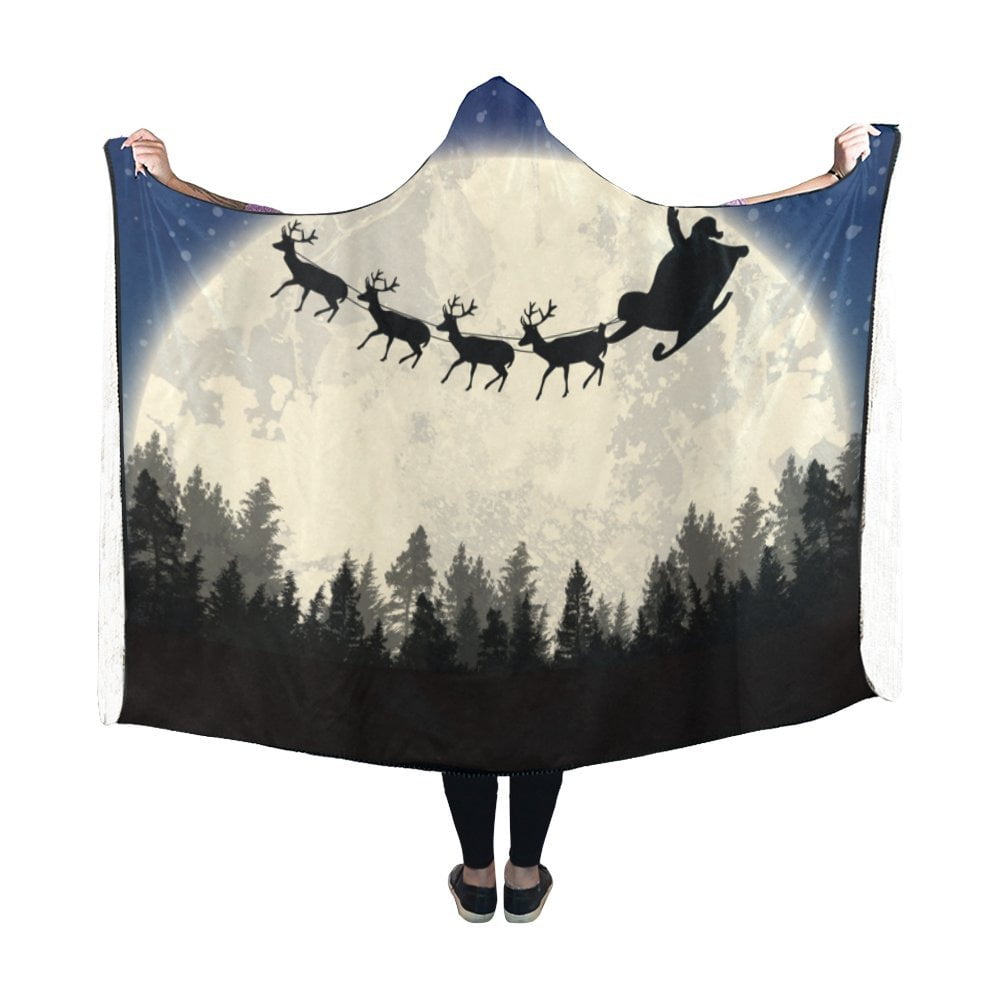 ASHLEIGH Hooded Blanket Robe with Sleeves Design for Men Women Kids ...