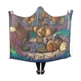 thumbnail image 1 of ASHLEIGH Hooded Blankets Cute Beavers Throw Wearable Anti-pilling Polar Fleece Blanket Wrap 50x60 inch, 1 of 3