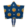 thumbnail image 1 of ASHLEIGH Orange Basketball Sports Hooded Blanket 50x60 inches Kids Girls Boys Toddler Throw Blankets Wrap, 1 of 2