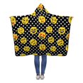 thumbnail image 1 of ASHLEIGH Retro Pixel Art Smiles Hooded Throw Blanket 50x60 inches Kids Girls Boys Toddler Wearable Polar Fleece Blankets, 1 of 2