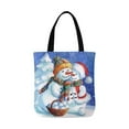 thumbnail image 1 of ASHLEIGH Snowmen Couple with Snow Forest Christmas Theme Canvas Tote Bags Reusable Shopping Bags Grocery Bags Washable Bags for Women Men Kids, 1 of 3
