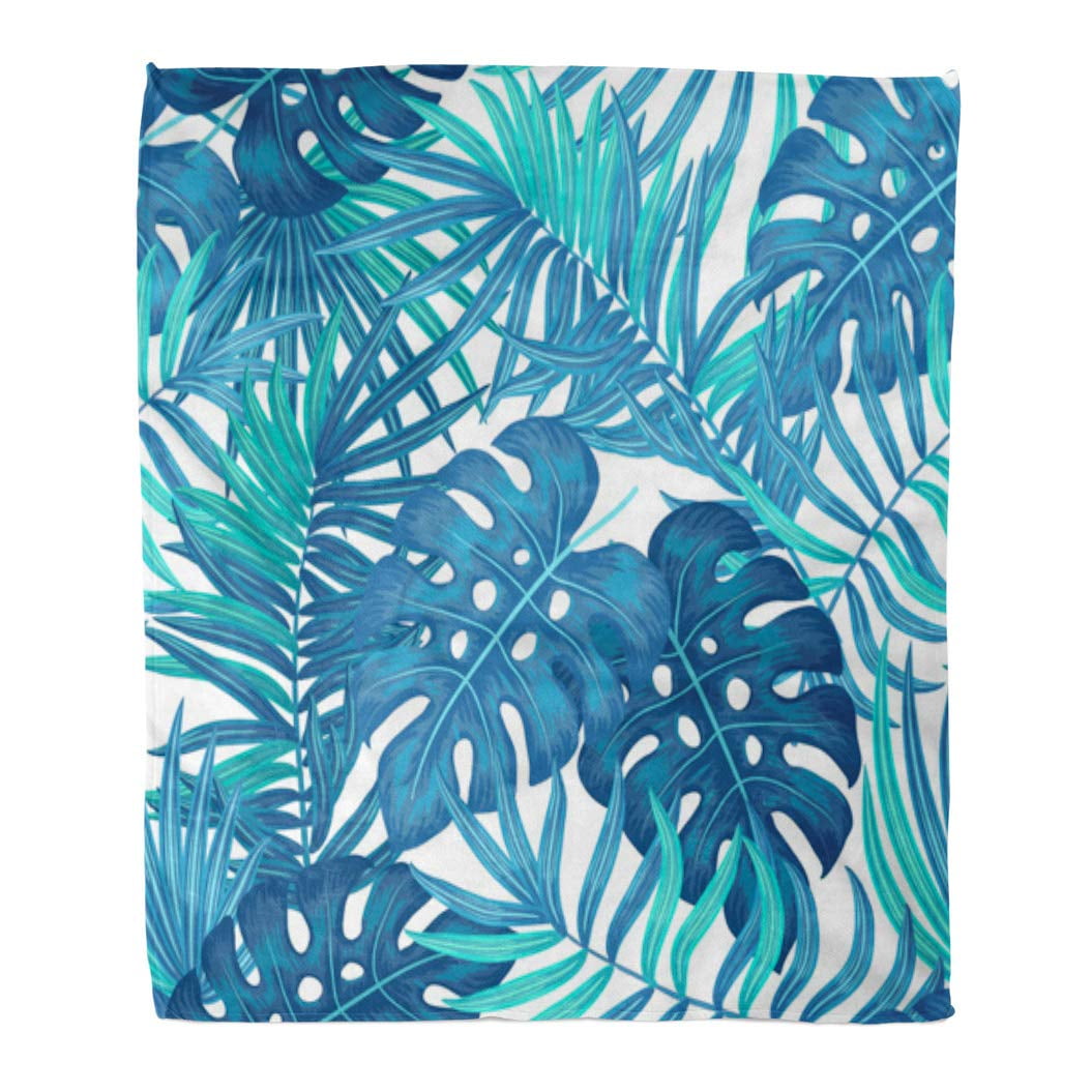 Blue Tropical Hawaiian Pineapple Print Blanket