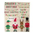 thumbnail image 1 of ASHLEIGH Throw Blanket 58x80 Inches Christmas Characters Santa Elf Reindeer Nutcracker and Lettering Text in Hand Warm Flannel Soft Blanket for Couch Sofa Bed, 1 of 1
