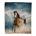 thumbnail image 1 of ASHLEIGH Throw Blanket 58x80 Inches Orange Horse Wild Stallion in Dust Gray Run Freedom Speed Gallop Power Free Black Warm Flannel Soft Blanket for Couch Sofa Bed, 1 of 1