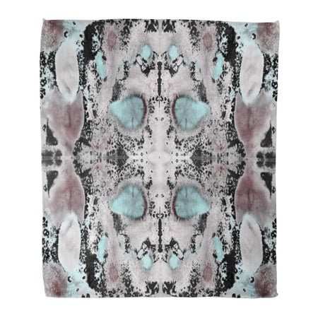 ASHLEIGH Throw Blanket Warm Cozy Print Flannel Blue Baby Watercolor Ethnic Abstract Gray Bath Blurred Comfortable Soft for Bed Sofa and Couch 50x60 Inches