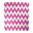 thumbnail image 1 of ASHLEIGH Throw Blanket Warm Cozy Print Flannel Chevron Magenta Pink and White Basic Zigzag Pattern Abstract Color Diamond Fun Comfortable Soft for Bed Sofa and Couch 50x60 Inches, 1 of 1