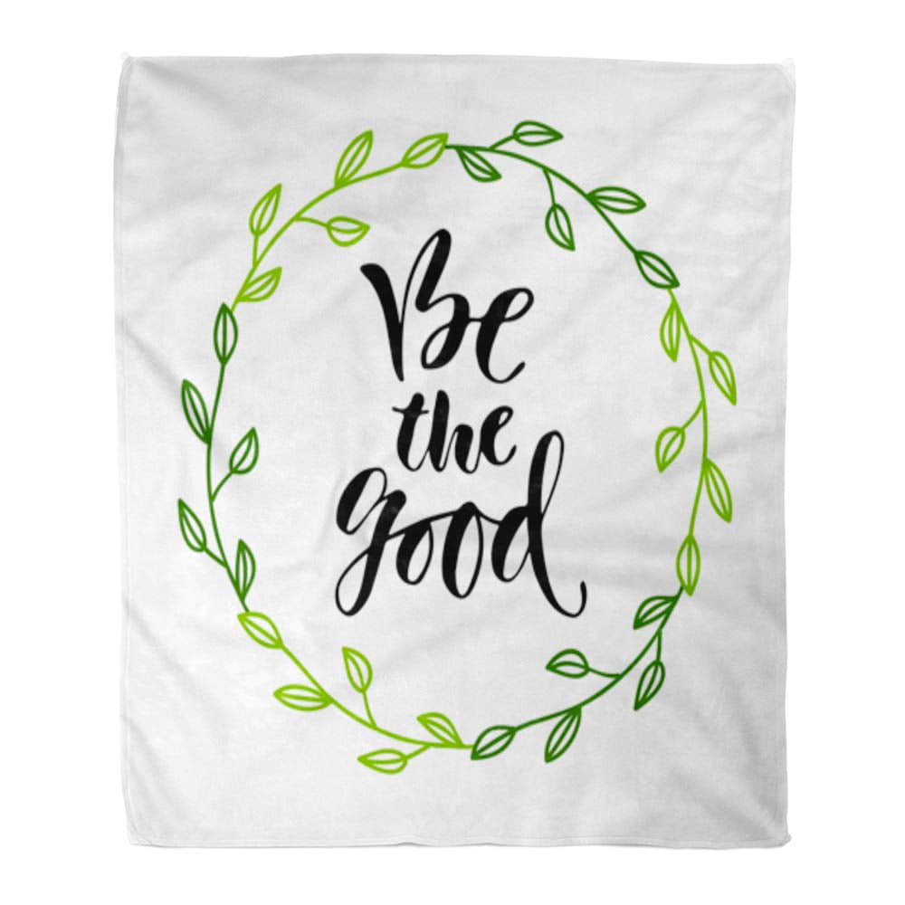 ASHLEIGH Throw Blanket Warm Cozy Print Flannel Modern Lettering