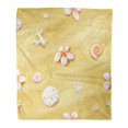 thumbnail image 1 of ASHLEIGH Throw Blanket Warm Cozy Print Flannel Pink Abstract Sand Flowers Dollars and Seashells Raster Aquatic Comfortable Soft for Bed Sofa and Couch 50x60 Inches, 1 of 1