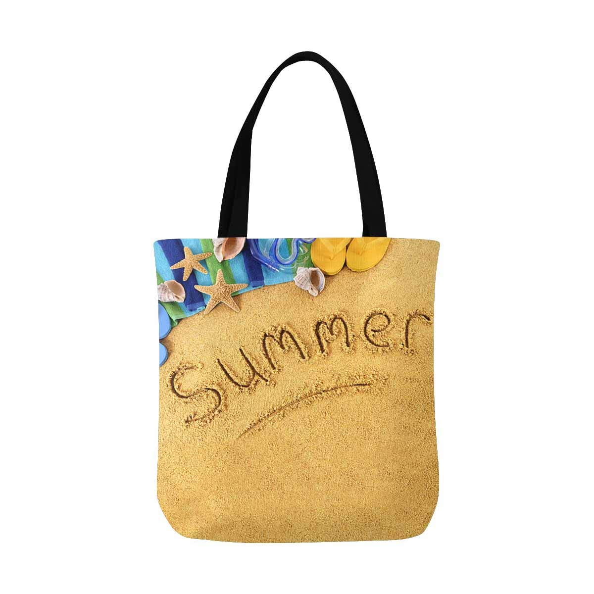 ASHLEIGH Tropical Summer Beach with Flip Flops Starfish Washable Canvas ...