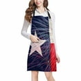 thumbnail image 1 of ASHLEIGH Wood Texas Flag American Flag against Fireworks Chef Kitchen Apron, Adjustable Strap Waist Ties, Front Pockets, Perfect for Cooking, Baking, Barbequing, 1 of 2