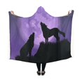 thumbnail image 1 of ASHLEIGH wolf moon Fashion Hooded Blanket 50x60 inch Kids Girls Boys Toddler Blankets with Hood, 1 of 3