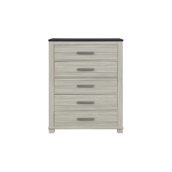 Ashley Brown Industrial Hardware 5 Drawer Chest