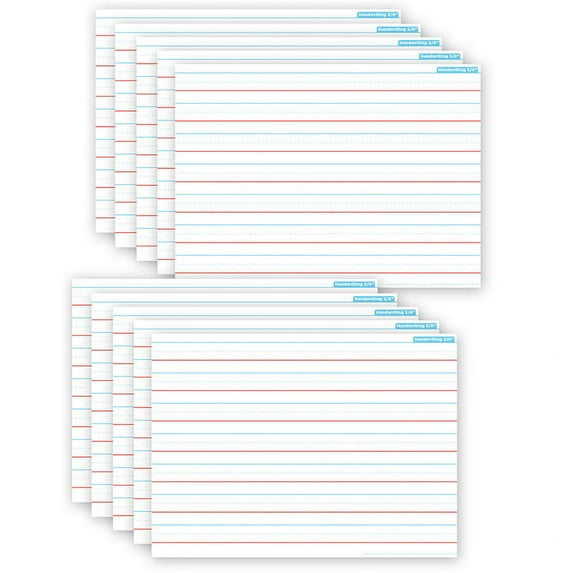 Ashley Productions Smart Poly PosterMat Pals Space Savers, 13" x 9-1/2", Handwriting 3/4", Pack of 10
