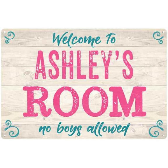 ASHLEY'S Room Kids Bedroom Sign 8x12 Metal Sign 208120089122