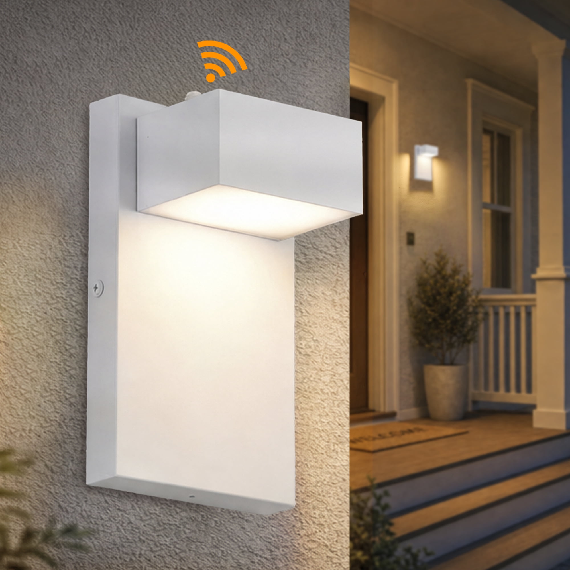 Outdoor Wall Sconce with Dusk to Dawn Sensor, Waterproof LED Porch Light 3000K Warm White for Front Door Garage