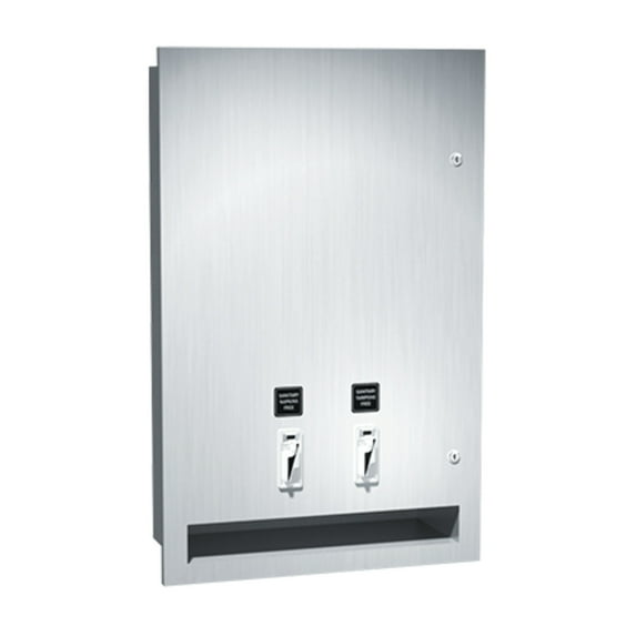 ASI-0468-50 - Sanitary Napkin and Tampon Dispenser - 50¢ Operation - Recessed
