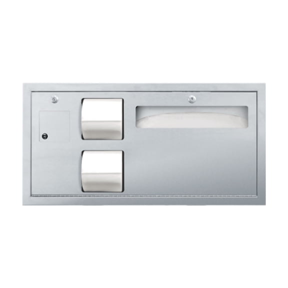 ASI-0487-L - Toilet Seat Cover Toilet Tissue Dispenser with Sanitary Napkin Disposal - Horizontal, ADA - Recessed