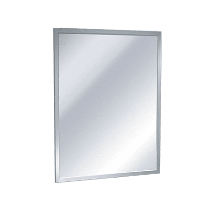 ASI 0600-2436 - Mirror - Stainless Steel, Inter-Lok Angle Frame - Plate Glass - 24"W X 36"H