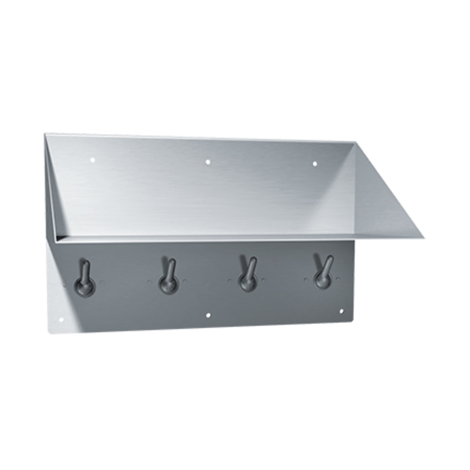 ASI-128-1 - Security Bookshelf  Clothes Hook - Front Mount - Surface Mounted