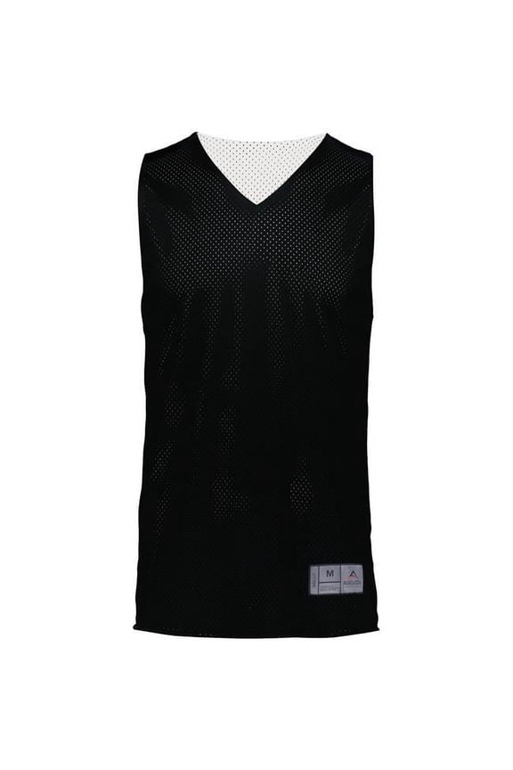 161.420.2XL Adult Tricot Mesh 2.0 Reversible Jersey, Black & White - 2XL