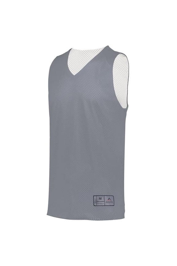 161.R04.XL Adult Tricot Mesh 2.0 Reversible Jersey, Graphite & White - Extra Large