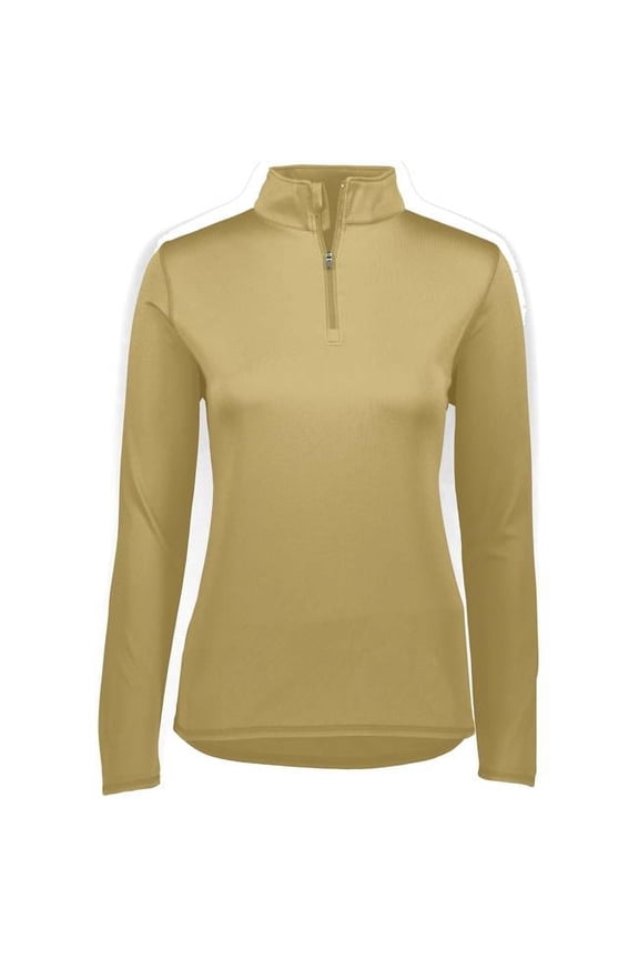 2787.023.XL Ladies Attain Wicking 1 by 4 Zip Pullover, Vegas Gold - Extra Large